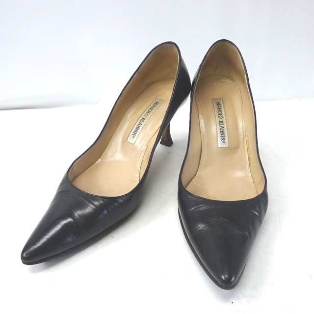 マノロブラニク 靴 パンプス/ヒール レザー ブラック #37 レディース MANOLO BLAHNIK Ft582462