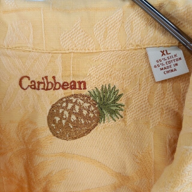 Caribbean　シルク　アロハシャツ　開襟　オーバーサイズ　刺繍　XL メンズのトップス(シャツ)の商品写真