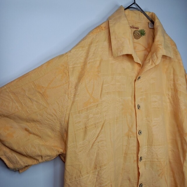 Caribbean　シルク　アロハシャツ　開襟　オーバーサイズ　刺繍　XL 5
