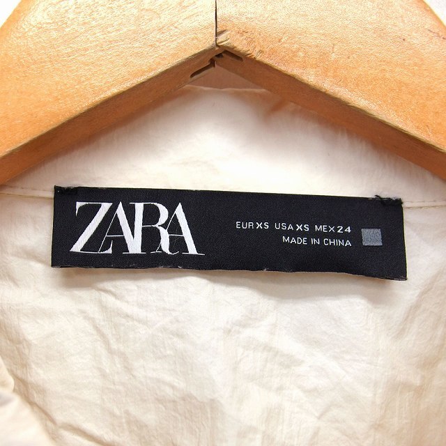 ZARA(ザラ)のザラ ZARA ナイロン ジャケット クロップド丈 袖ライン 長袖 衿 XS レディースのジャケット/アウター(ブルゾン)の商品写真