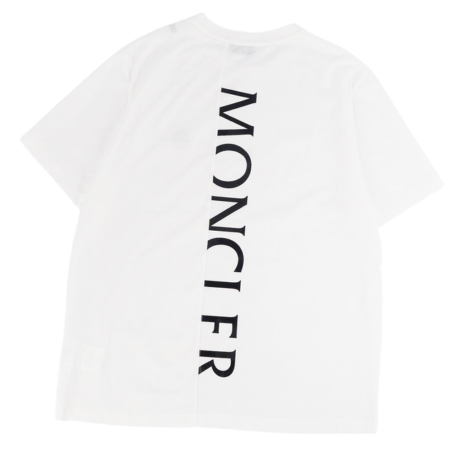 美品 モンクレール MONCLER Tシャツ カットソー MAGLIA T-SHIRT 切替半袖Tシャツ バックロゴ トップス メンズ XL ホワイト  | フリマアプリ ラクマ