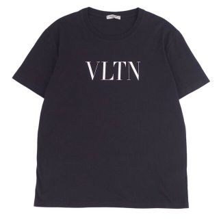 ヴァンヂャケット(VAN Jacket)の美品 ヴァレンティノ VALENTINO Tシャツ カットソー 半袖 VLTNロゴ コットン トップス メンズ L ブラック(Tシャツ/カットソー(半袖/袖なし))