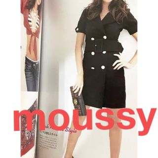 マウジー(moussy)の半袖 トレンチコートブラック マウジー moussy ヴィンテージ(ひざ丈ワンピース)