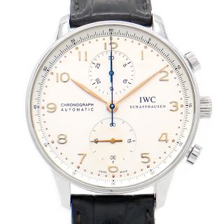 インターナショナルウォッチカンパニー(IWC)のIWC インターナショナルウォッチカンパニー ポルトギーゼ クロノグラフ IW371445 デイト シルバー SS ステンレス 純正ベルト 純正尾錠 メンズ 自動巻き 【6ヶ月保証】【腕時計】【中古】(腕時計(アナログ))