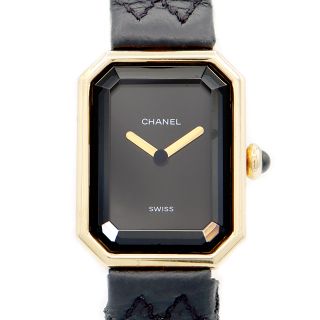 シャネル(CHANEL)の電池交換済 CHANEL シャネル プルミエール H0090 黒 ブラック K18YG イエローゴールド 金無垢 純正ベルト 純正尾錠 レディース クォーツ【6ヶ月保証】【腕時計】【中古】(腕時計)