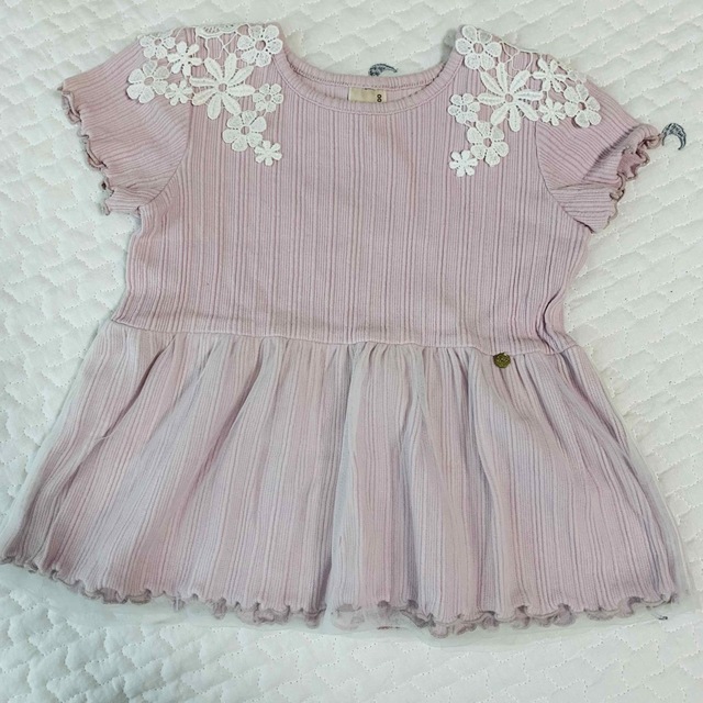 petit main(プティマイン)のプティマイン♡チュール　お花トップス キッズ/ベビー/マタニティのキッズ服女の子用(90cm~)(Tシャツ/カットソー)の商品写真