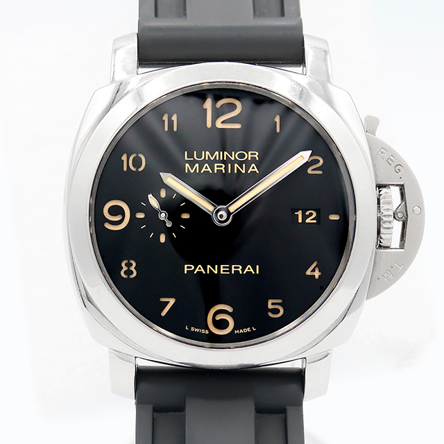 OFFICINE PANERAI(オフィチーネパネライ)のPANERAI パネライ LUMINOR MARINA ルミノールマリーナ 1950 3DAYS 44mm PAM00359 スモールセコンド 黒 ブラック SS ステンレス 純正ベルト 純正尾錠 メンズ 自動巻き【6ヶ月保証】【腕時計】【中古】 メンズの時計(腕時計(アナログ))の商品写真