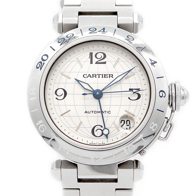 Cartier カルティエ パシャC メリディアン GMT W31029M7 シルバー SS ステンレス レディース ボーイズ メンズ ユニセックス 自動巻き【6ヶ月保証】【腕時計】