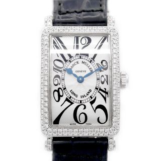 フランクミュラー(FRANCK MULLER)の純正ベルト付 電池交換済 FRANCK MULLER フランクミュラー ロングアイランド 902QZD 純正ダイヤ ダイヤベゼル ラグダイヤ ダイヤ尾錠 シルバー ギョーシェ K18WG ホワイトゴールド 金無垢 純正ベルト 純正K18WG尾錠 レディース クォーツ 【6ヶ月保証】【中古】【腕時計】(腕時計)