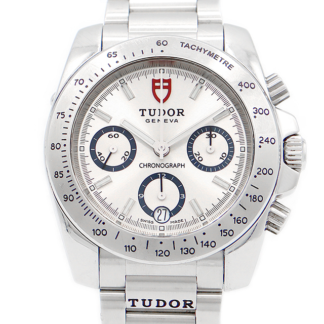 TUDOR チュードル チューダー スポーツ クロノグラフ 20300 デイト シルバー SS ステンレス 自動巻き 【6ヶ月保証】【腕時計】