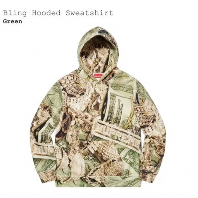 『新品未使用』supreme bling hooded sweatshirt