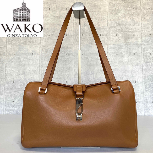 【極美品】MAURO GOVERNA×WAKO キャメル レザー ハンドバッグ