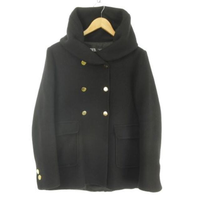ZARA - ザラ ZARA ピーコート ウール混 金ボタン ビッグショール ZARA - ザラ ZARA ピーコート ウール混 金ボタン ビッグショール
