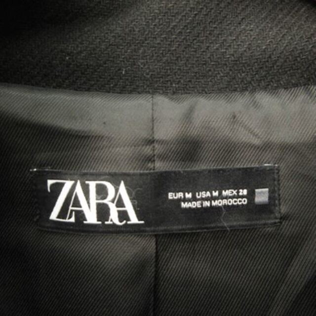 ZARA(ザラ)のザラ ZARA ピーコート ウール混 金ボタン ビッグショールカラー 黒  レディースのジャケット/アウター(ピーコート)の商品写真