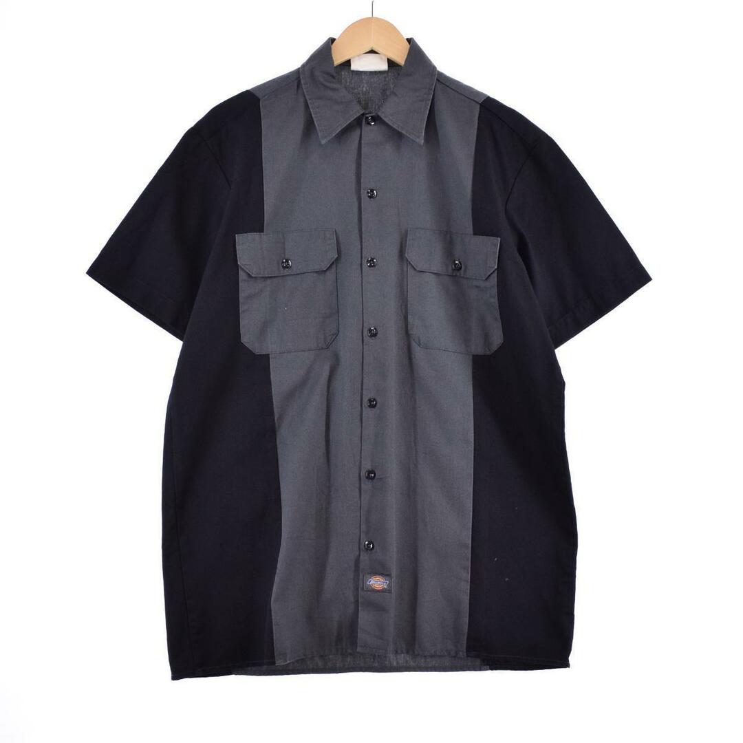 ディッキーズ Dickies A LEGEND IN WORK バイカラー 半袖 ワークシャツ メンズL /eaa322965