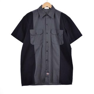 ディッキーズ(Dickies)の古着 ディッキーズ Dickies A LEGEND IN WORK バイカラー 半袖 ワークシャツ メンズL /eaa322965(シャツ)