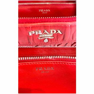 PRADA - プラダ PRADA ラウンドファスナー長財布 レッド 2ランク上の