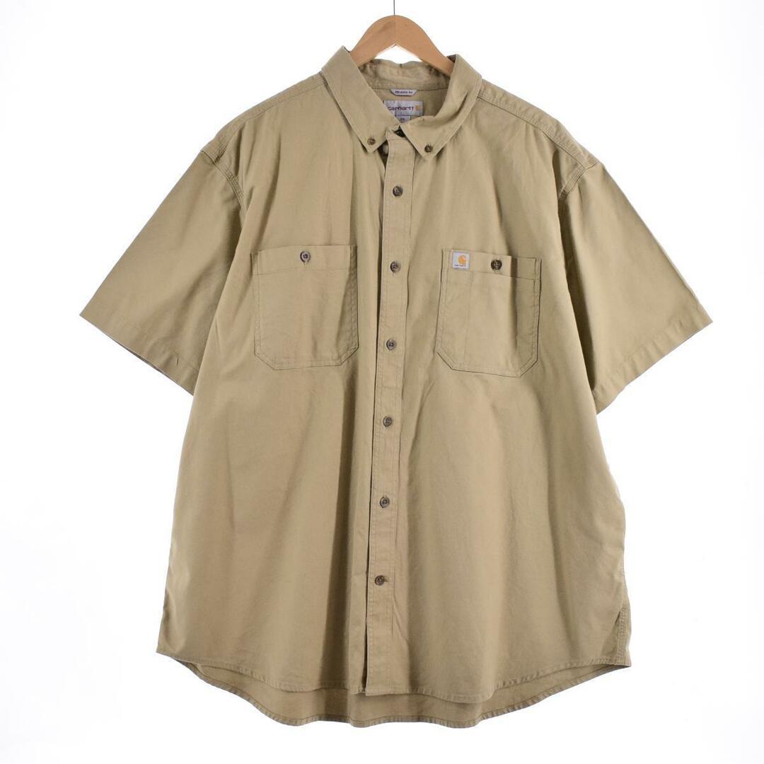 ビッグサイズ カーハート Carhartt RELAXED FIT 半袖 ボタンダウン ワークシャツ メンズXXXL /eaa322956