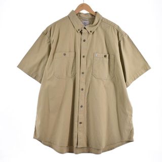 カーハート(carhartt)の古着 ビッグサイズ カーハート Carhartt RELAXED FIT 半袖 ボタンダウン ワークシャツ メンズXXXL /eaa322956(シャツ)