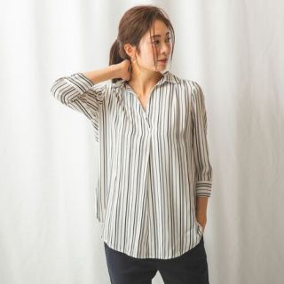 ナラカミーチェ コットン 7分袖 シャツ ブルー