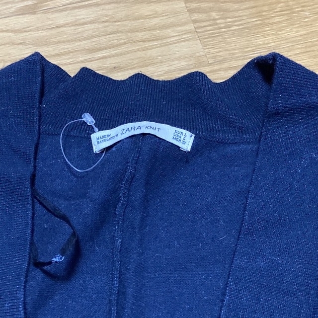 ZARA(ザラ)のかやさま専用7分袖カーディ　ネイビー藍色　L size 羽織 レディースのトップス(カーディガン)の商品写真