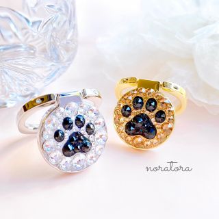 スワロフスキー(SWAROVSKI)の再販　スマホリング　スマホグリップ　スマホスタンド　肉球　スワロフスキー(スマホケース)