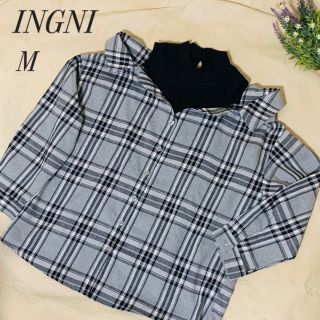 イング(INGNI)の【新品】INGNI シャツ M グレー チェック(シャツ/ブラウス(長袖/七分))