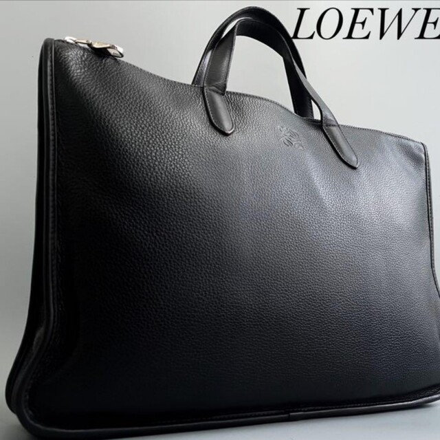 LOEWE ロエベ アナグラム レザーハンドバッグ A4 ブリーフケース-