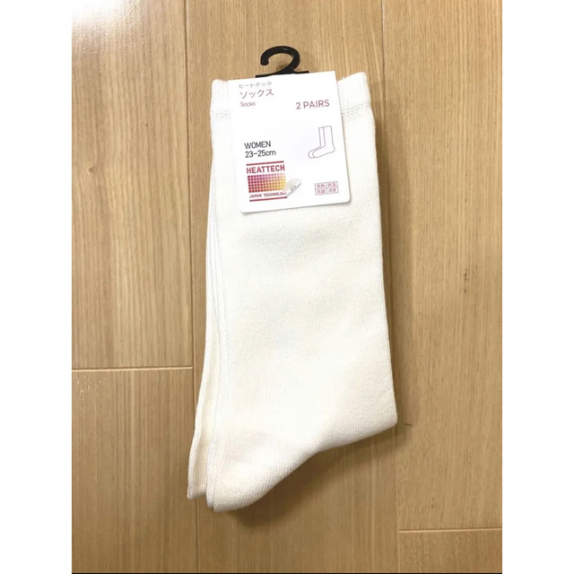 UNIQLO - 23-25cm ヒートテック ソックス 2足セット ホワイト 靴下