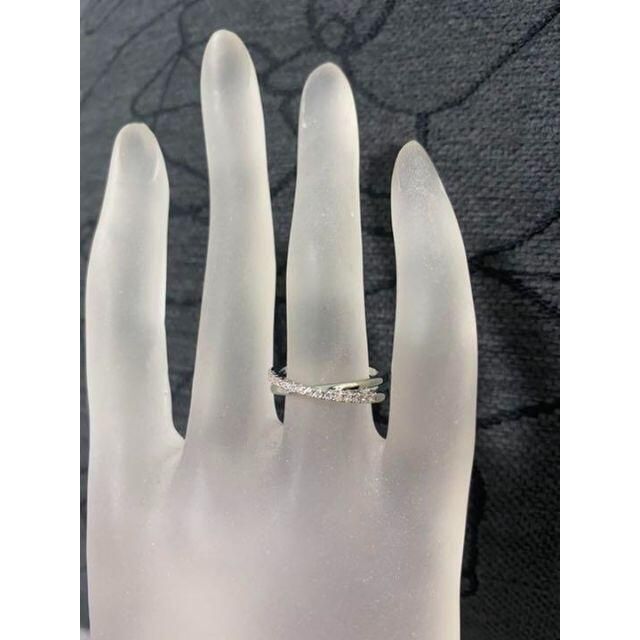 （1108）16号　シルバー豪華エンゲージリングクロス高級デザインリング　指輪 レディースのアクセサリー(リング(指輪))の商品写真