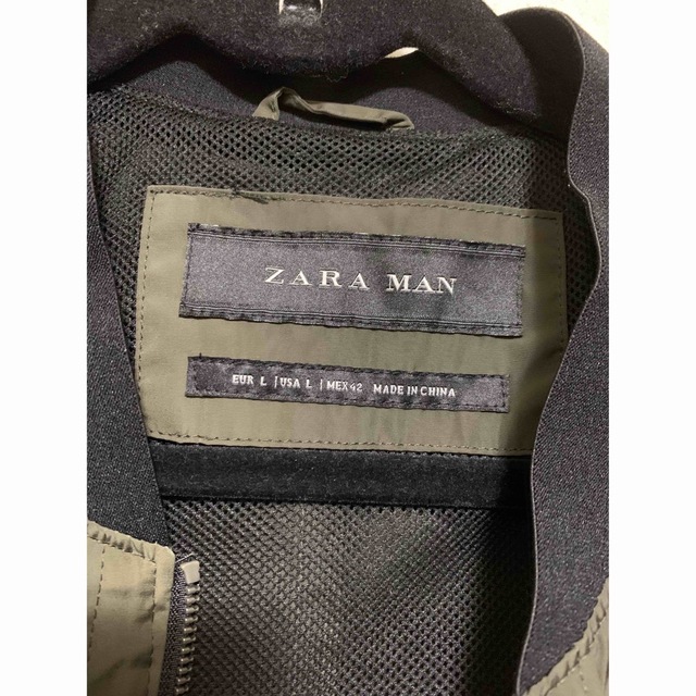 ZARA(ザラ)のZARA ザラ　ナイロンブルゾン　カーキ  MA-1 メンズのジャケット/アウター(ブルゾン)の商品写真