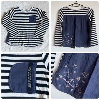 ブランシェス(Branshes)のボーダー切り替えトップス　ロンT 130(Tシャツ/カットソー)