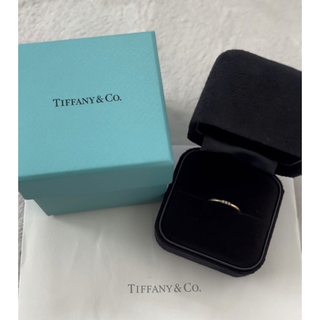 ティファニー(Tiffany & Co.)の美品ティファニーバンドリングイエローゴールドダイヤモンドリングダイアモンドリング(リング(指輪))