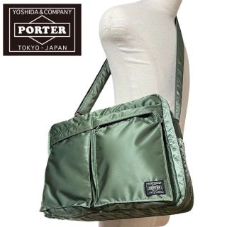 ポーター(PORTER)の美品☆PORTER　TANKER　タンカー　ショルダーバッグ　セージグリーン(ショルダーバッグ)