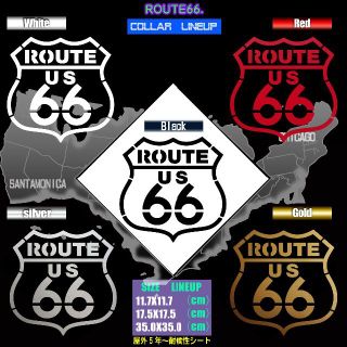 ★ROUTE66★6枚組　ルート66　カッティングステッカー(アート/写真)