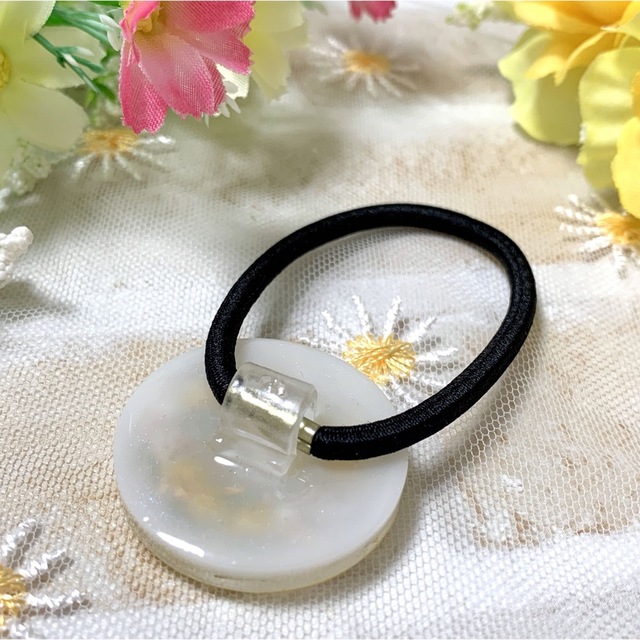 ミモザヘアゴム ハンドメイド レジン ミモザヘアゴム ハンドメイド レジン