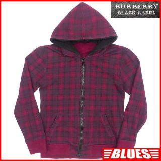 バーバリーブラックレーベル(BURBERRY BLACK LABEL)の廃盤 バーバリーブラックレーベル M パーカー チェック 赤 TY2310(パーカー)