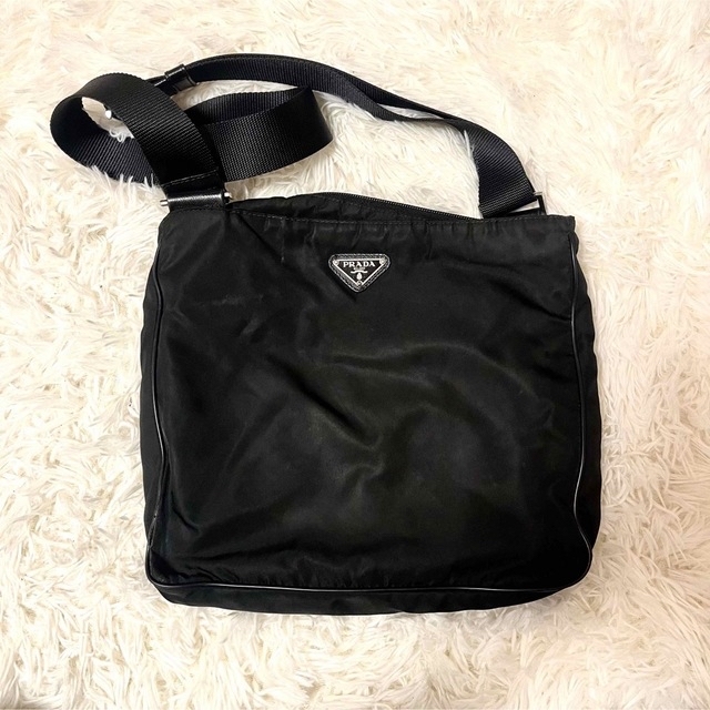 PRADA ショルダーバッグ/ナイロン/BLK/無地-