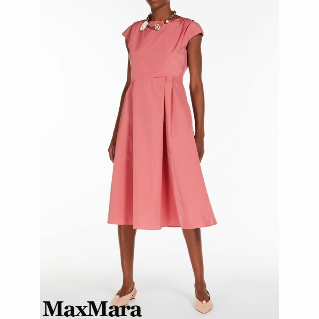 Weekend Max Mara(ウィークエンドマックスマーラ)のマックスマーラ アシンメトリー プリーツワンピース ピンク レディースのワンピース(ひざ丈ワンピース)の商品写真