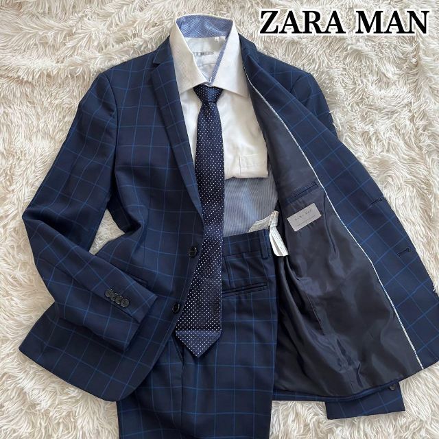 極美品！ZARA MAN ザラ メンズ スーツ セットアップ Lサイズ ブラック