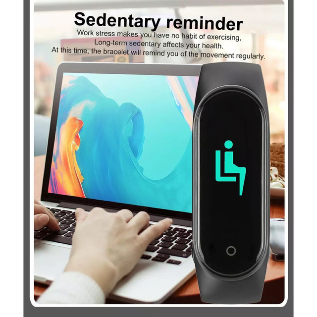 M4スマートウォッチ 新品 日本語 スポーツ 運動 睡眠 心拍数 血圧 メンズの時計(腕時計(デジタル))の商品写真