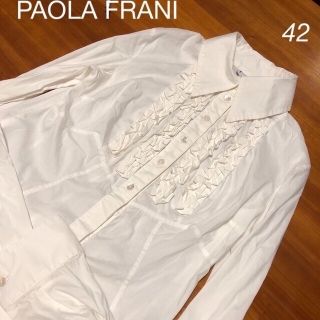 パオラフラーニ(PAOLA FRANI)のPF パオラフルーニ　フリル　シャツ　42(シャツ/ブラウス(長袖/七分))