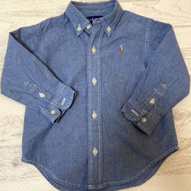 POLO RALPH LAUREN(ポロラルフローレン)の【ラルフローレン】無地　ブルー　長袖　95 キッズ/ベビー/マタニティのキッズ服男の子用(90cm~)(ブラウス)の商品写真