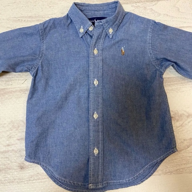 POLO RALPH LAUREN(ポロラルフローレン)の【ラルフローレン】無地　ブルー　長袖　95 キッズ/ベビー/マタニティのキッズ服男の子用(90cm~)(ブラウス)の商品写真