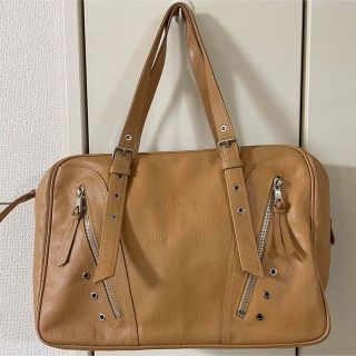 ロンシャン(LONGCHAMP)のロンシャン ケイトモス　コラボ トートバッグ レザー ゼブラ肩掛け ベージュ(トートバッグ)