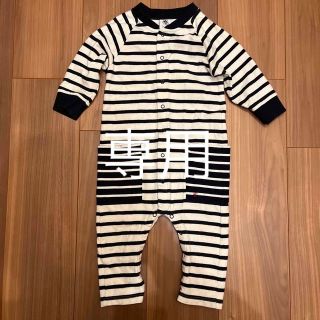 プチバトー(PETIT BATEAU)の【専用】petit bateau ボーダー　ロンパース　18m 80(ロンパース)