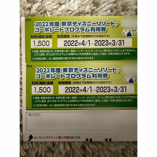 東京ディズニーリゾート・コーポレート利用券 その他のその他(その他)の商品写真