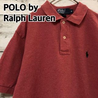 ポロラルフローレン(POLO RALPH LAUREN)のポロバイラルフローレン 半袖ポロシャツ メンズM 刺繍ロゴ 鹿の子 ピンク(ポロシャツ)