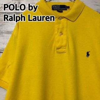 ポロラルフローレン(POLO RALPH LAUREN)のポロバイラルフローレン 半袖ポロシャツ メンズM 刺繍ロゴ 無地 イエロー(ポロシャツ)