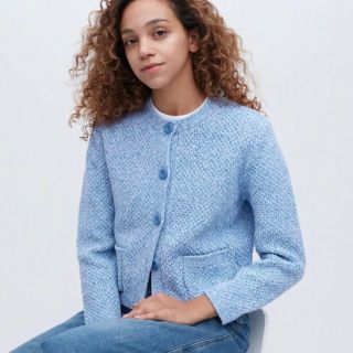 ユニクロ(UNIQLO)のユニクロニットショートジャケットM(ニット/セーター)